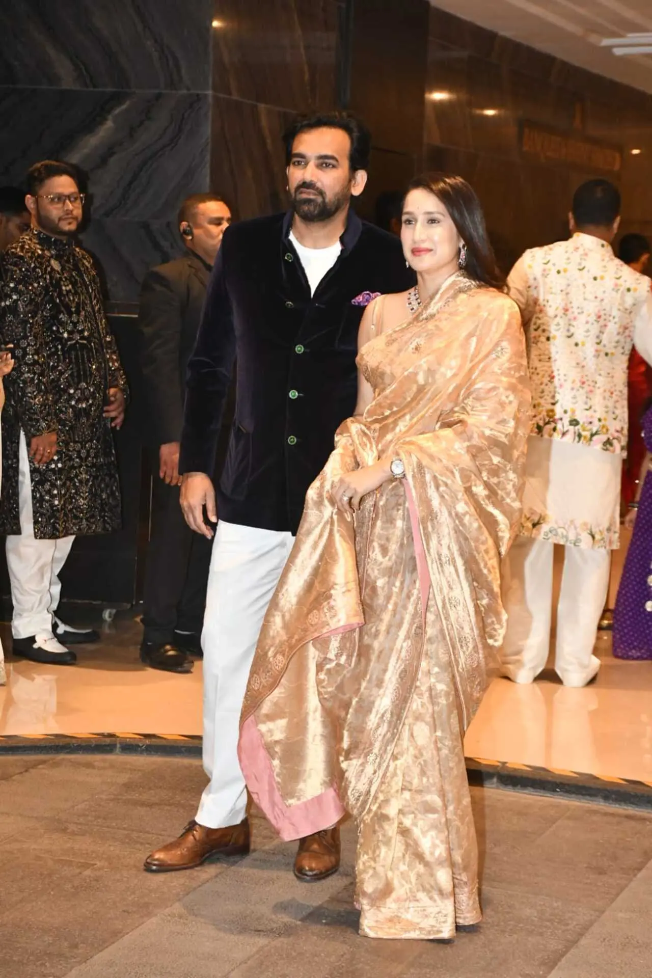 Zaheer Khan was seen with his wife and former actress Sagarika Ghatge.